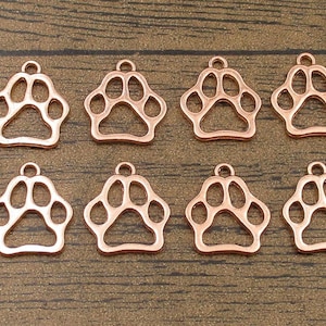 20 Bären Füße Charms, Rosegold Farbe, doppelseitig-RS492