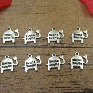 30 breloques éléphant mignon, ton argent vieilli-RS327