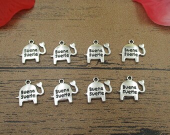 30 Antik Silber Elefant Charms, Metalllegierung Anhänger (16 x 15 mm)