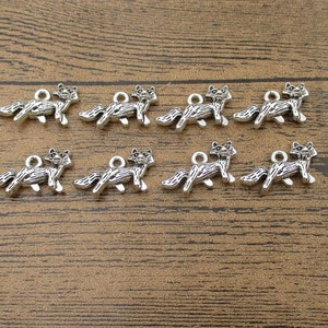 12 de charmes van de Vos, antieke zilveren Toon, 3D charmes-RS585