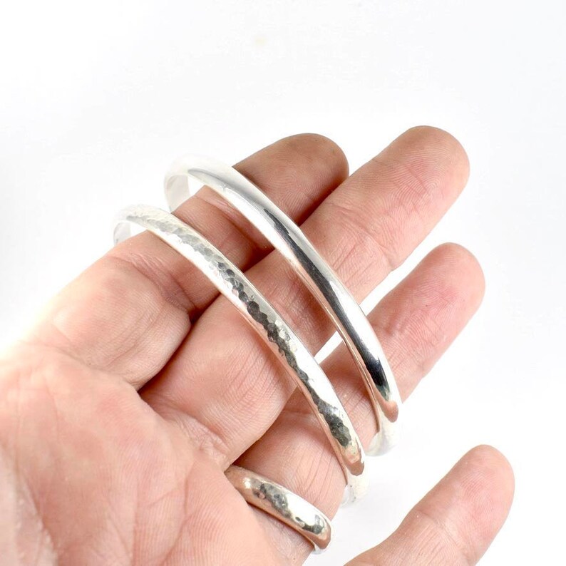 Silver boho bangle - shops stackable bangles - personalised bangle - gift for bridesmaids - gifts under 150 - silver bangle - boho jewellery -