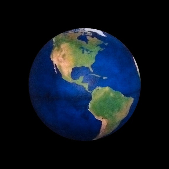 6 inch wide Earth without clouds. Etsy