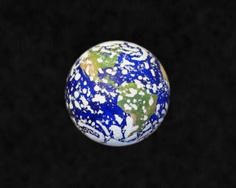 Handmade Earth globe with clouds.
