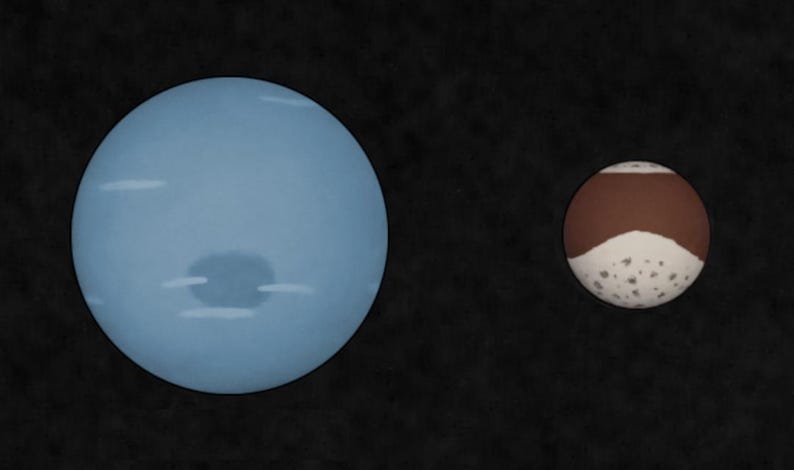 Handmade Neptune globe with its moon. image 1