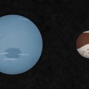 Neptune with its moon.