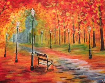 Park Bench in Autumn