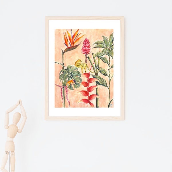 Tropical Jungle Watercolor Art Print