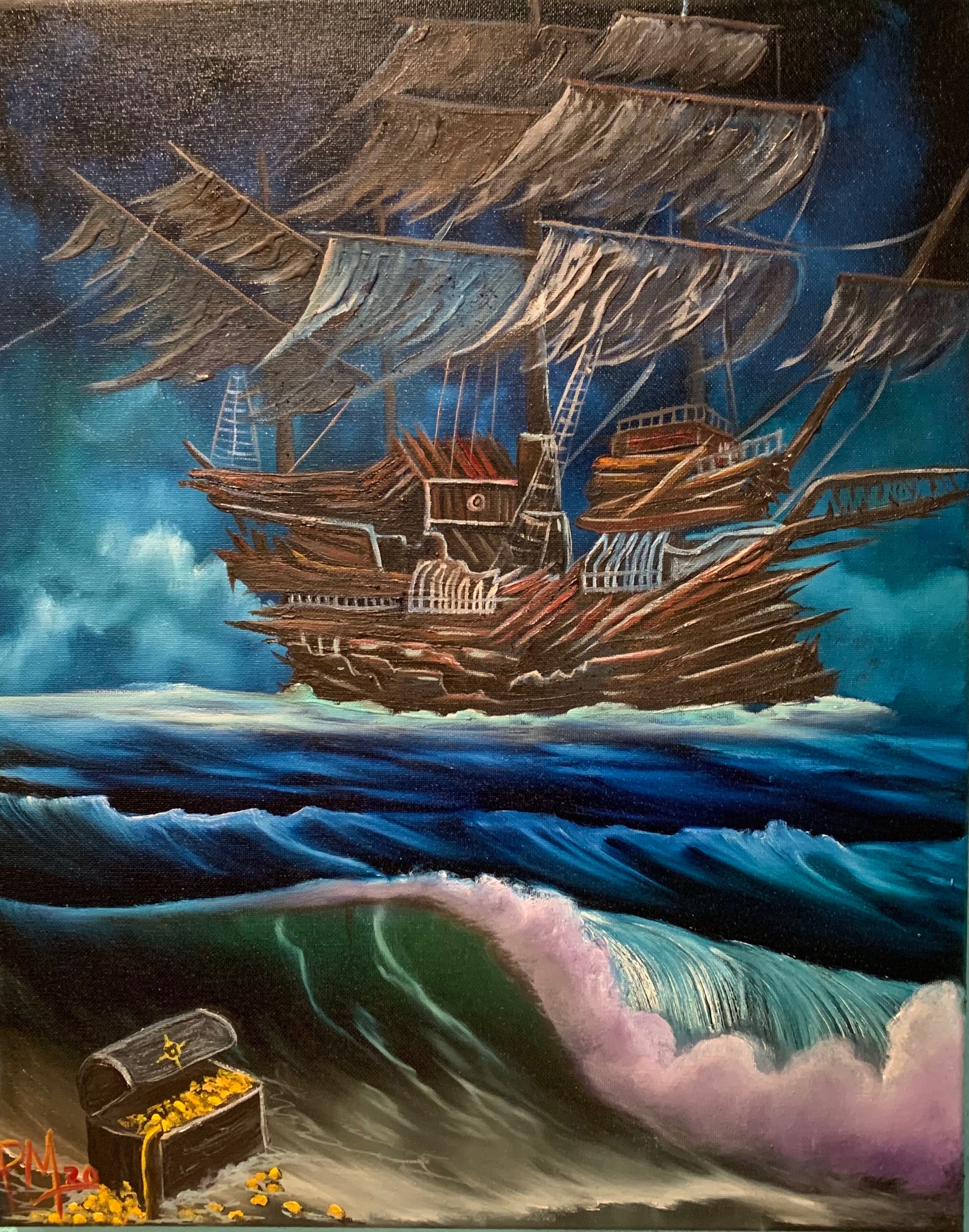 Ghost Pirate Ship Painting