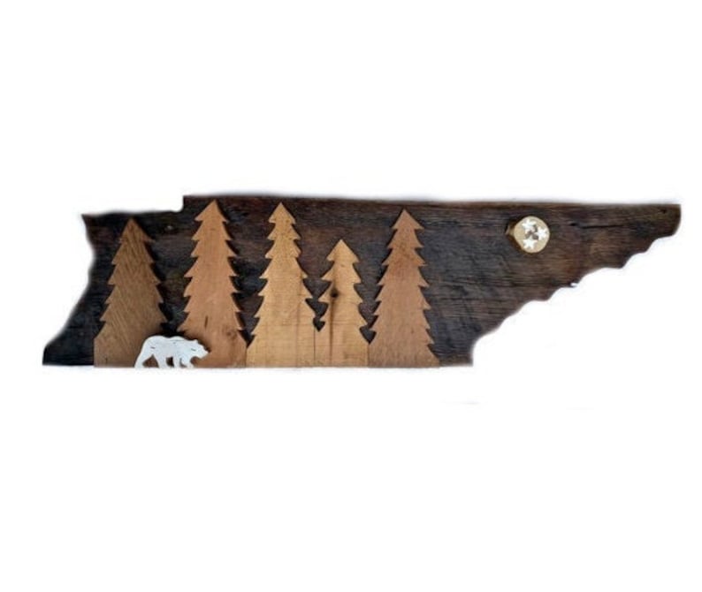 Bear and Deer Cutout Bear cutout Tennessee Cutout Barnwood Tennessee Sign