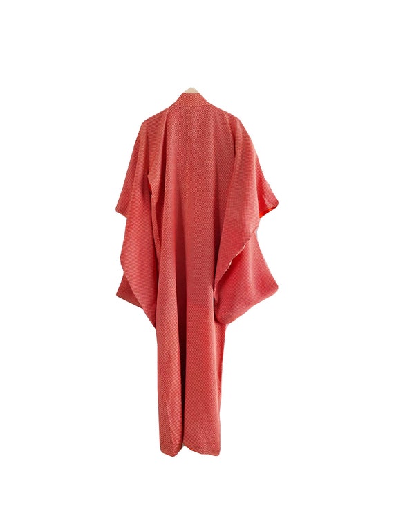 Red & beige shibori print (faux shibori) vintage k
