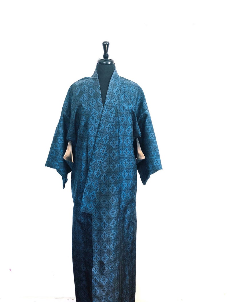 Blue Vintage Oshima Tsumugi kimono