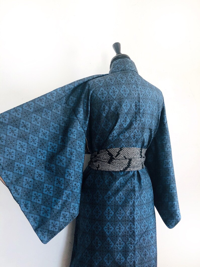 Blue Vintage Oshima Tsumugi kimono