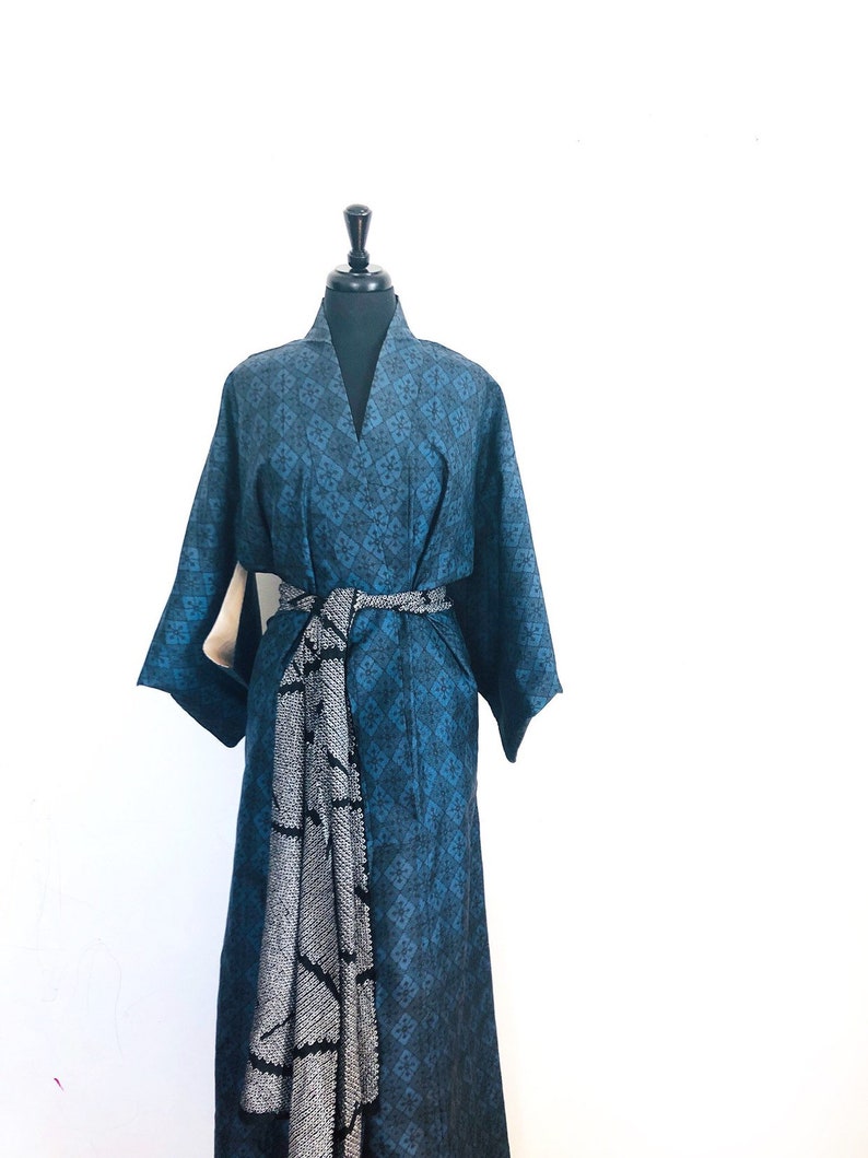 Blue Vintage Oshima Tsumugi kimono