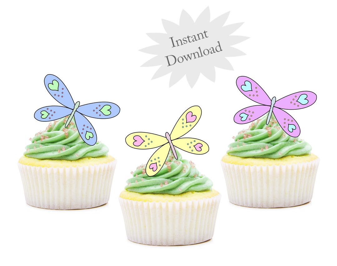 Printable Butterfly Cupcake Toppers Baby Shower Fairy - Etsy