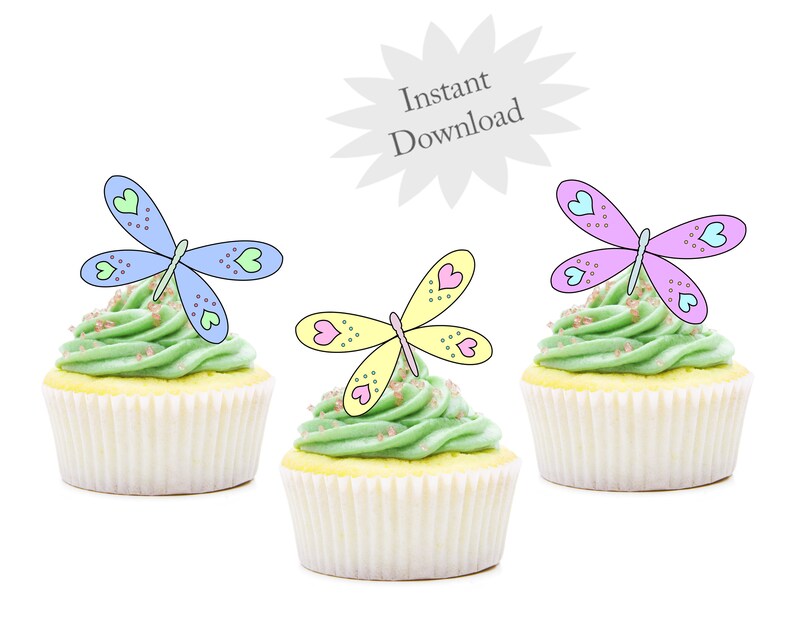 Printable Butterfly Cupcake Toppers Baby Shower Butterfly Etsy