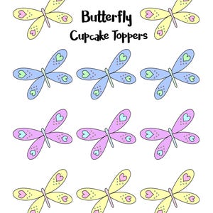 Printable Butterfly Cupcake Toppers Baby Shower Fairy | Etsy