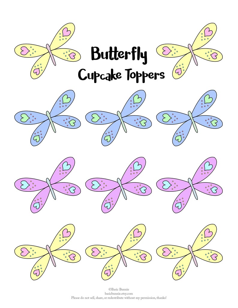 Printable Butterfly Cupcake Toppers Baby Shower Fairy - Etsy
