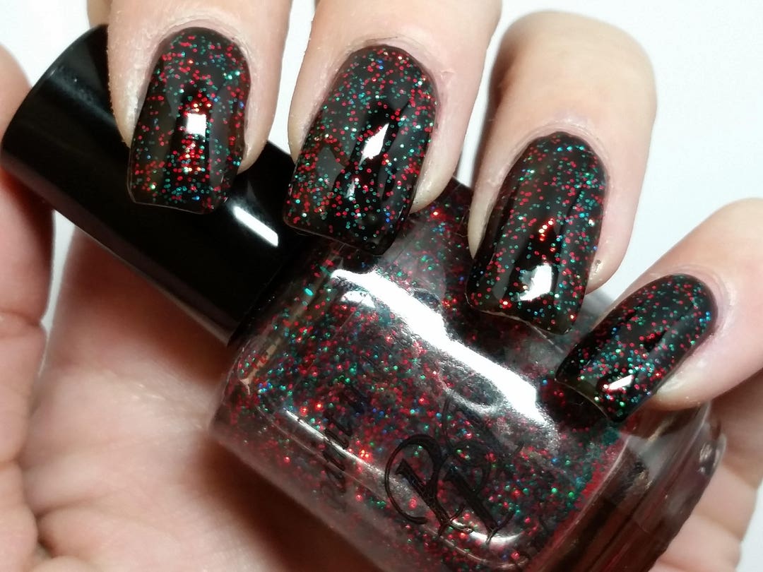 Christmas Sparks Red Nail Polish Glitter Nail Polish Indie Etsy