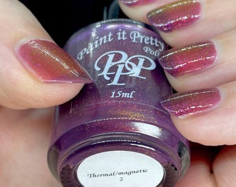 Sunsets Ablaze, thermal magnetic indie nail polish lacquer by Paint it Pretty Polish