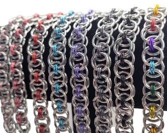 bracelet, helm weave,  chainmaille