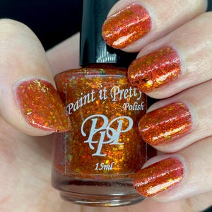 pumpkin pie, orange indie nail polish lacquer by Paint it Pretty Polish