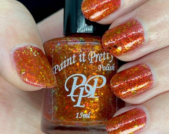 pumpkin pie, orange indie nail polish lacquer by Paint it Pretty Polish