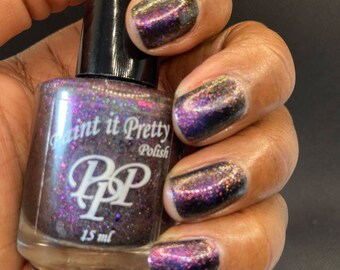 Magnetized, magnetic nail polish, purple lacquer, indie nail polish, Paint it Pretty Polish