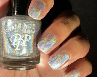 Sparkle Up, holographic nail polish, silver nail polish,nail lacquer, indie nail polish 5 free nail polish, paint it pretty polish