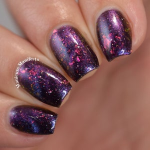 NEBULA, purple pink magnetic multichrome indie nail polish lacquer by Paint it Pretty Polish