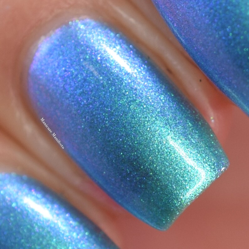 SPOOKY SHOES, Blue shimmer nail polish, lacquer, indie nail polish, Paint it Pretty Polish image 7