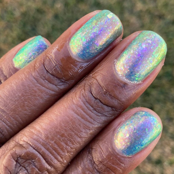 Rainbow Flare, shimmer flake indie nail polish lacquer by Paint it Pretty Polish