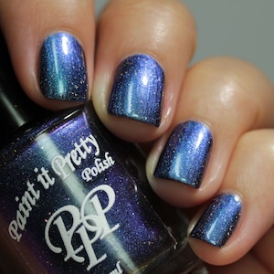 Lifes Not Fair, multichrome nail polish, blue purple cyan, lacquer, indie nail polish, 5 free polish, Paint it Pretty Polish