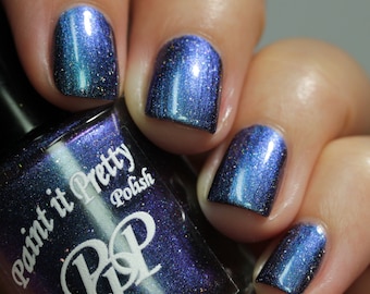 Lifes Not Fair, multichrome nail polish, blue purple cyan, lacquer, indie nail polish, 5 free polish, Paint it Pretty Polish