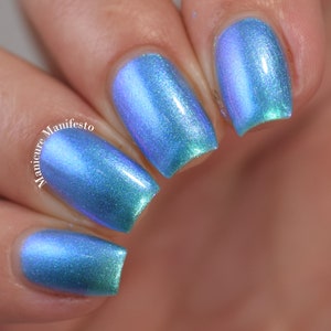 SPOOKY SHOES, Blue shimmer nail polish, lacquer, indie nail polish, Paint it Pretty Polish image 6