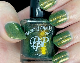 You're A Mean One, green indie nail polish lacquer by Paint it Pretty Polish