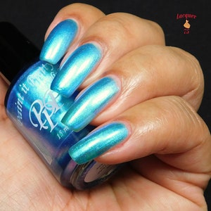 SPOOKY SHOES, Blue shimmer nail polish, lacquer, indie nail polish, Paint it Pretty Polish image 9