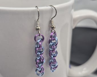 spiral chainmail earrings