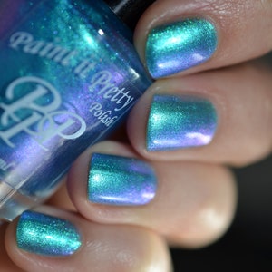 SPOOKY SHOES, Blue shimmer nail polish, lacquer, indie nail polish, Paint it Pretty Polish image 1