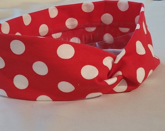 Dotted rockabilly hairband in 50ies style red