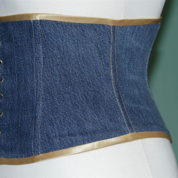 Taillengürtel Jeans Korsage UNIKAT Gr. 40/42 Upcycling