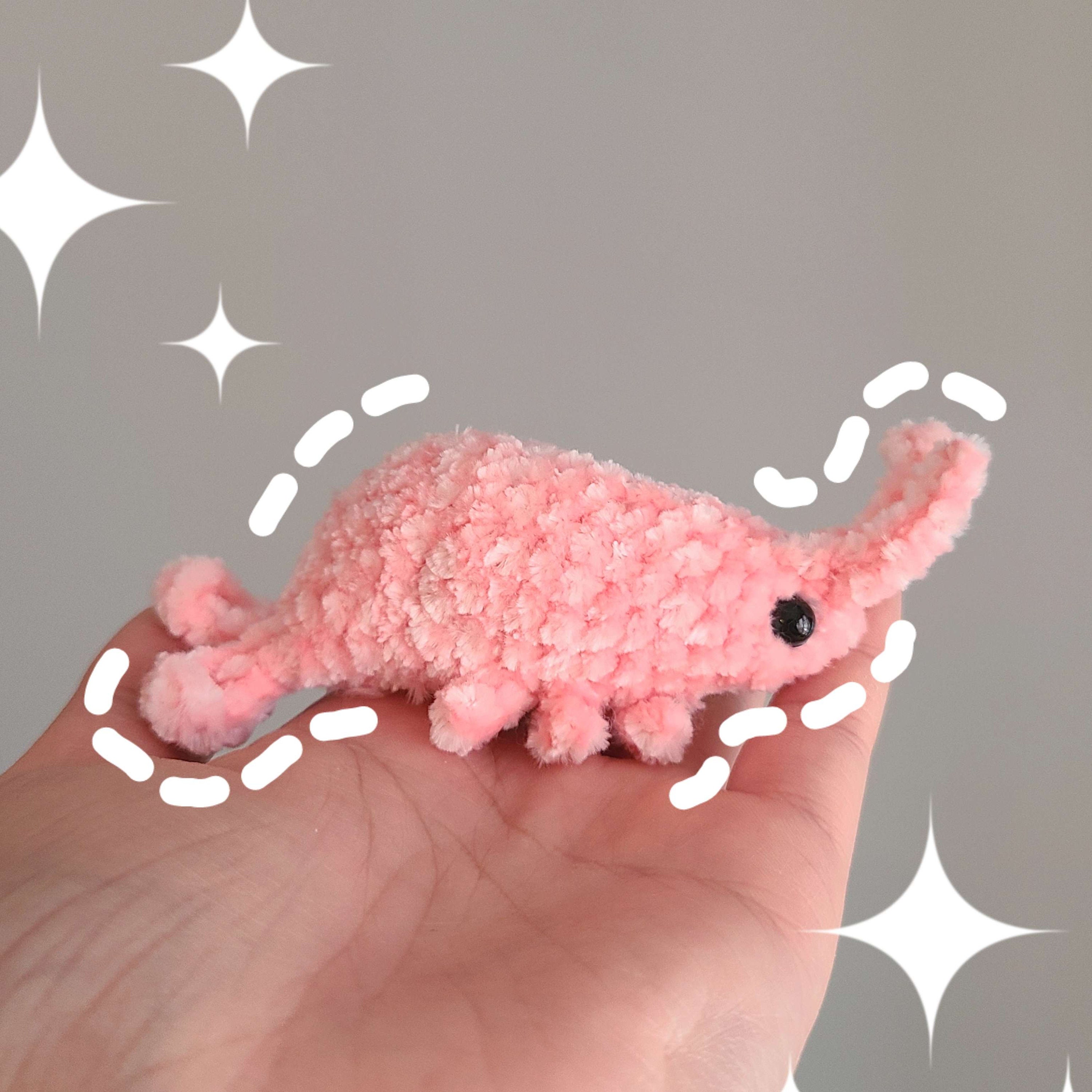 Chenille Crochet Shrimp Plushie MULTIPLE COLOURS