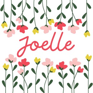 Personalized Floral - Flower Name Label for Day Care, School, Personal Use
