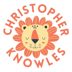 Personalized Lion Name Label for Day Care, School, Personal Use