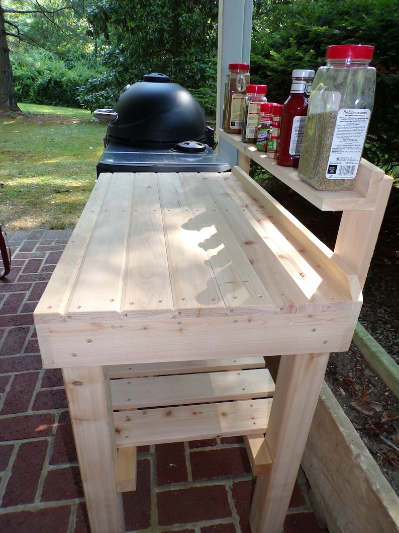 Grill Side Table Patio Table Wood Utility Deck Table Etsy