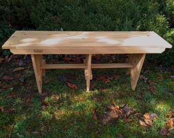 48" or 60" Bench Indoor Outdoor, Rustic, Cedar, Farmhouse Bench, Patio Bench, Garden Bench, Deck Bench