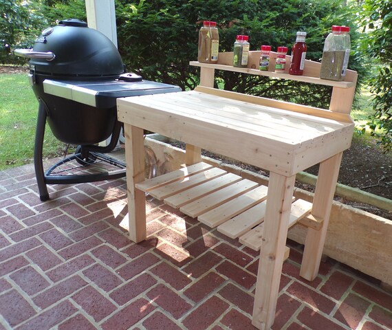 Grill Side Table Patio Table Wood Utility Deck Table | Etsy