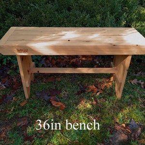 36" Bench, Indoor Outdoor, Rustic, Cedar, Farmhouse Bench, Patio, Garden, Deck