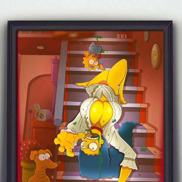 The Exorcist, Spiderwalk Simpsons Style Art Print, Limited Edition, Signed By Artist