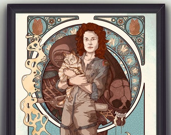 Alien Art Print, Ellen Ripley, Limited Edition, Signed By Artist