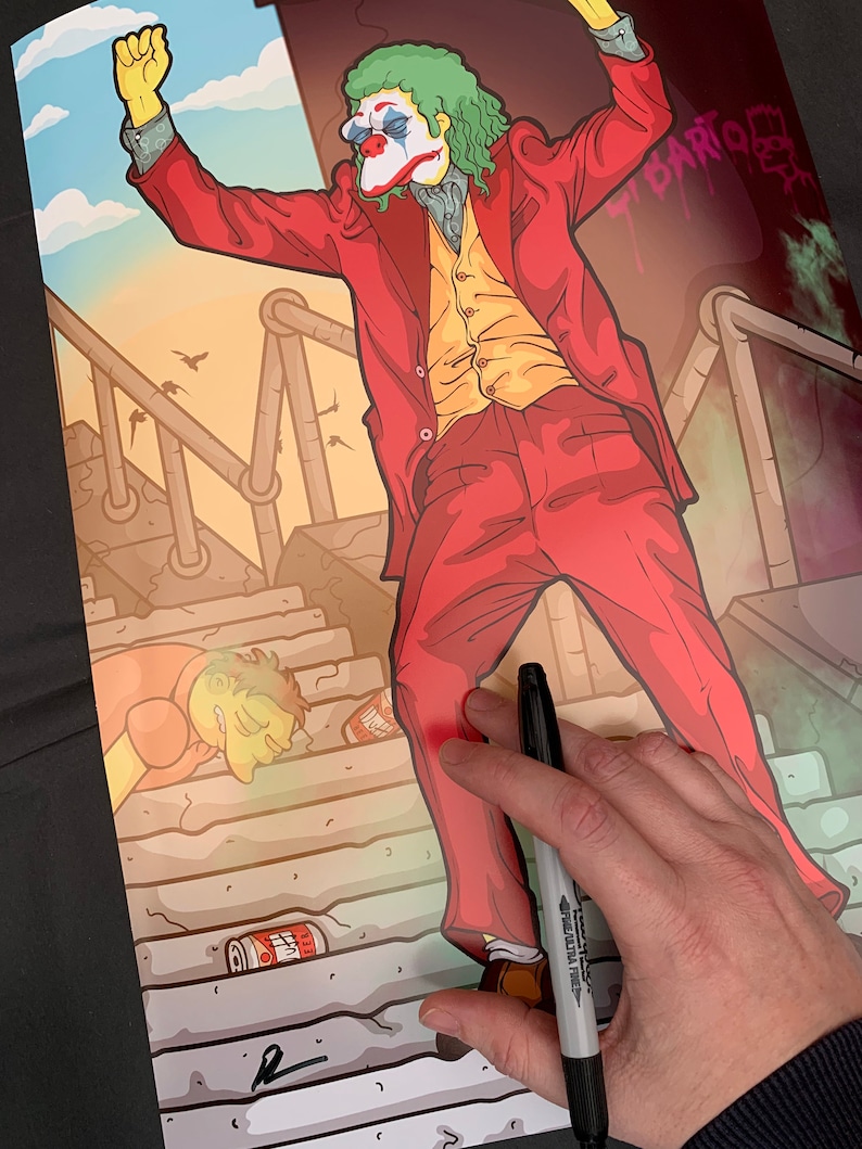 Signed By Artist Limited Edition Joker Simpsons Style Art Print